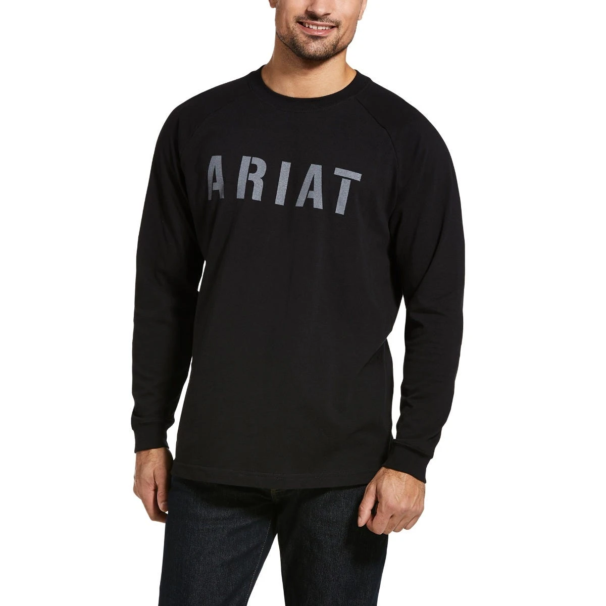 Ariat Rebar Shirt: Men's 10032848 Black Cotton Strong Block T-Shirt - Image 2