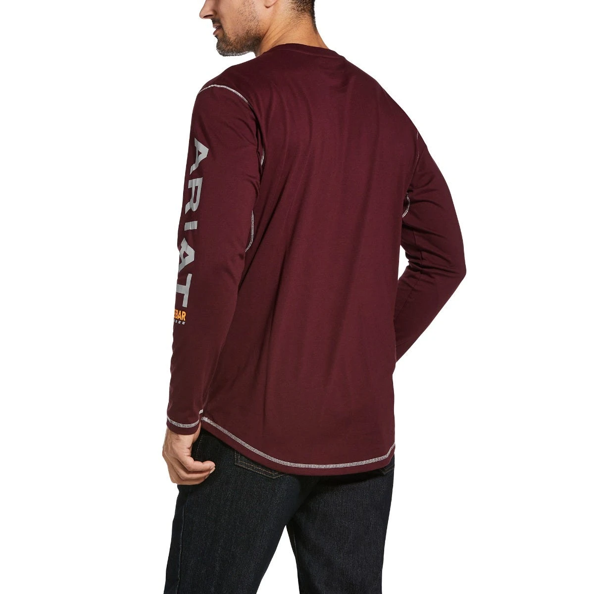 Ariat Rebar Shirt: Men's 10032963 Malbec Workman Logo T-shirt - Image 2