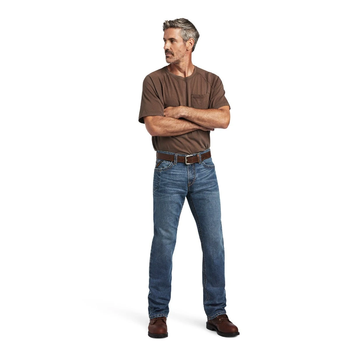 Ariat Rebar Jeans: Men's 10041081 Rico M7 DuraStretch Edge Stackable Straight Leg Jean - Image 3