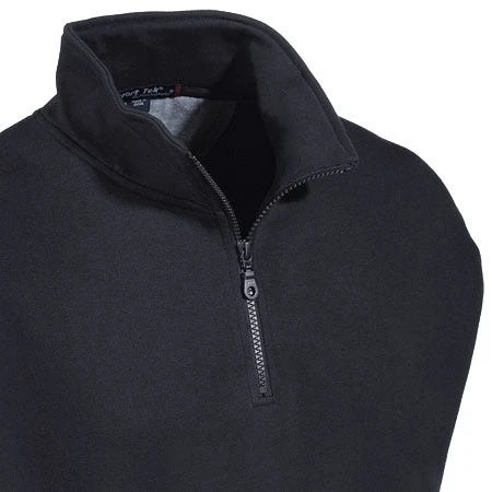 Sport-Tek Sweatshirts: Men's ST253 BK Black Colorfast Quarter Zip Sweatshirt - Image 2