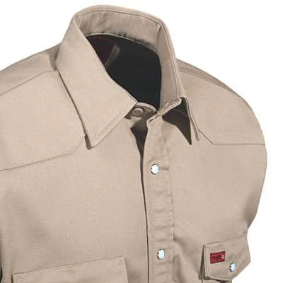 Wrangler Shirts: Men's Khaki FR12140 Flame Resistant Shirt - Image 2