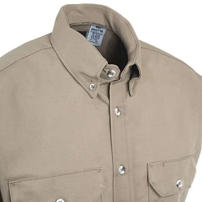 Bulwark Shirts: Men's SLU2 KH Flame-Resistant Khaki Dress Uniform Shirt - Image 3