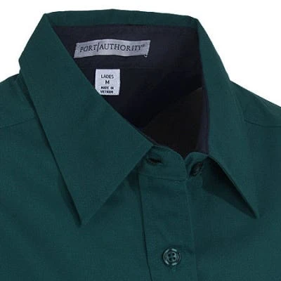 Port Authority Shirts: Women's Dark Green Short Sleeve Shirt L508 DGR - Image 2