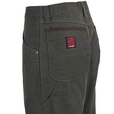 Wrangler Riggs Jeans: Men's Loden Green 3W020 LD Cotton Ripstop Carpenter Jeans - Image 2