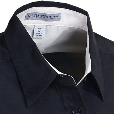 Port Authority Shirts: Women's Black Easy Care Woven Shirt L608 BLK - Image 2