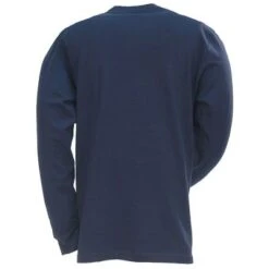 Carhartt Shirts: Men's Navy K126 NVY Cotton Long Sleeve Work Shirt
