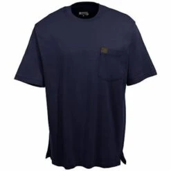 Wrangler Riggs Shirts: Men's Navy 3W700 NV Short Sleeve Pocket Tee Shirt