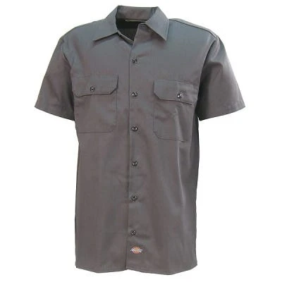Dickies Shirts: Men's 1574 CH Charcoal Twill Short Sleeve Work Shirt - Image 2