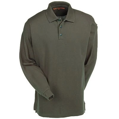 5.11 Tactical Shirts: Long Sleeve Green Polo Shirt 42056 860 - Image 4