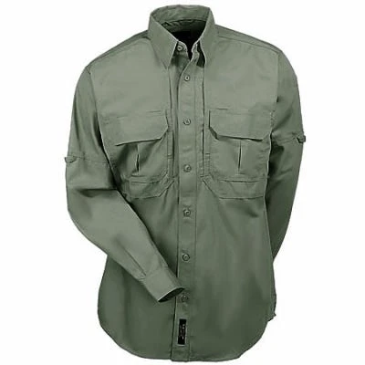 5.11 Tactical Shirts: Men's Green Cotton Work Shirt 72157 182 - Image 4