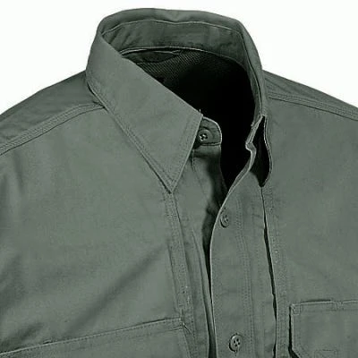 5.11 Tactical Shirts: Men's Green Cotton Work Shirt 72157 182 - Image 2