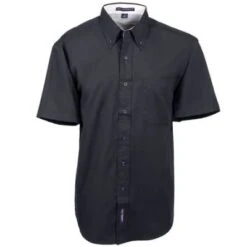 Port Authority Shirts: S508 BLK Men's Black Short Sleeve Button Down Shirt