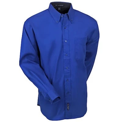 Port Authority Shirts: Men's Royal Blue S608 RYL Cotton Blend Woven Shirt - Image 3