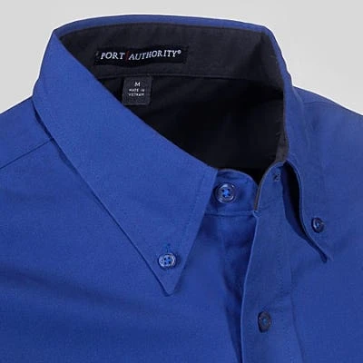 Port Authority Shirts: Men's Royal Blue S608 RYL Cotton Blend Woven Shirt