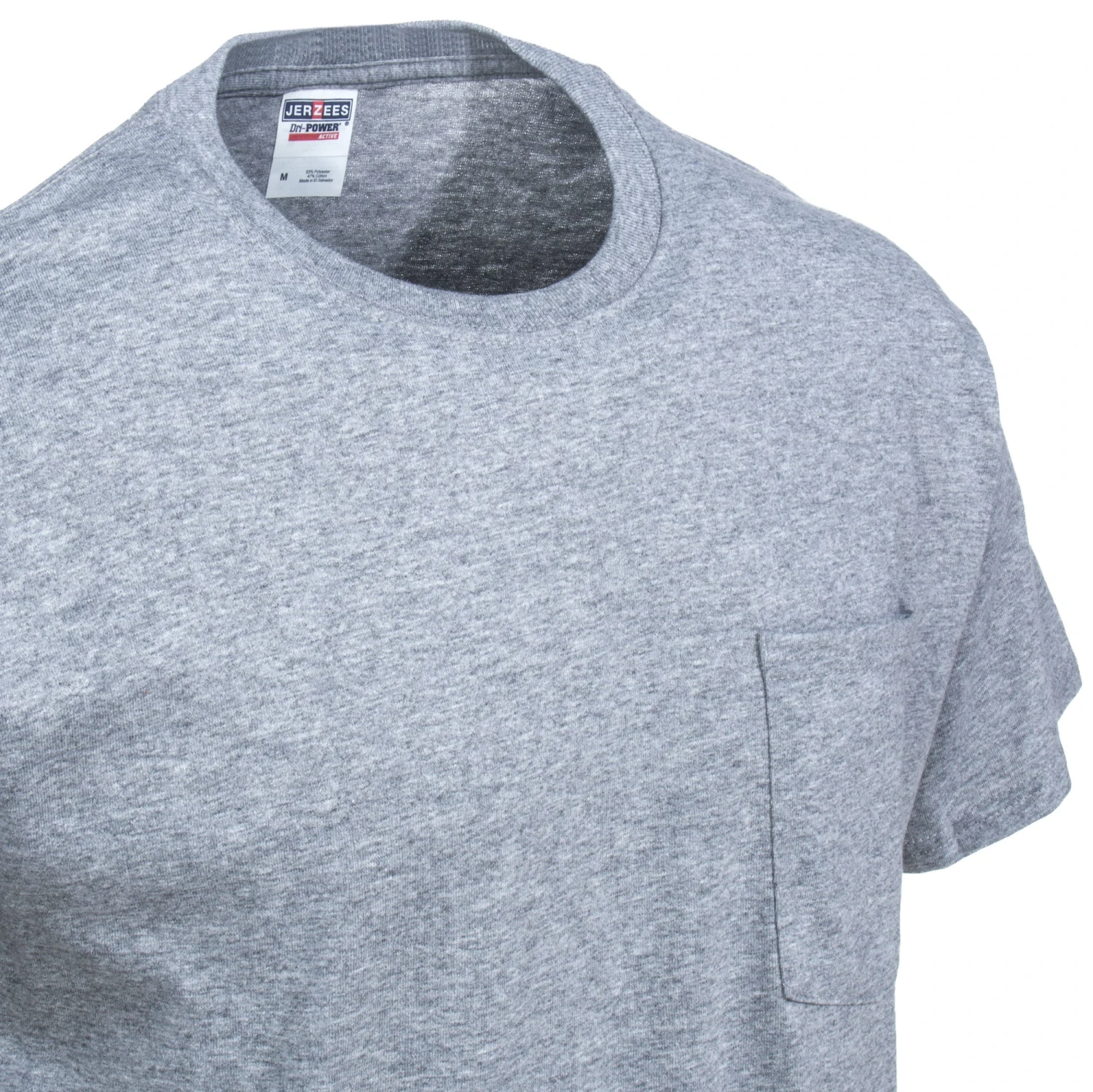 Jerzees Shirts: Men's 29MP OXF Heavyweight Dri-Power Oxford Grey Pocket T-Shirt - Image 2
