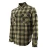 CAT Apparel Shirts: Men's 1610031 13229 Khaki Army Moss Buffalo Check Flannel Overshirt