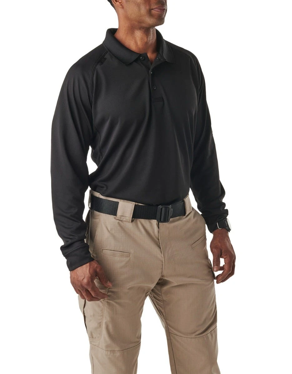 5.11 Tactical Shirts: Men's Performance Black Long Sleeve Polo Shirt 72049 019 - Image 3