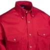 Wrangler Shirts: Men's Red MP3522 R Twill Long Sleeve Western Shirt