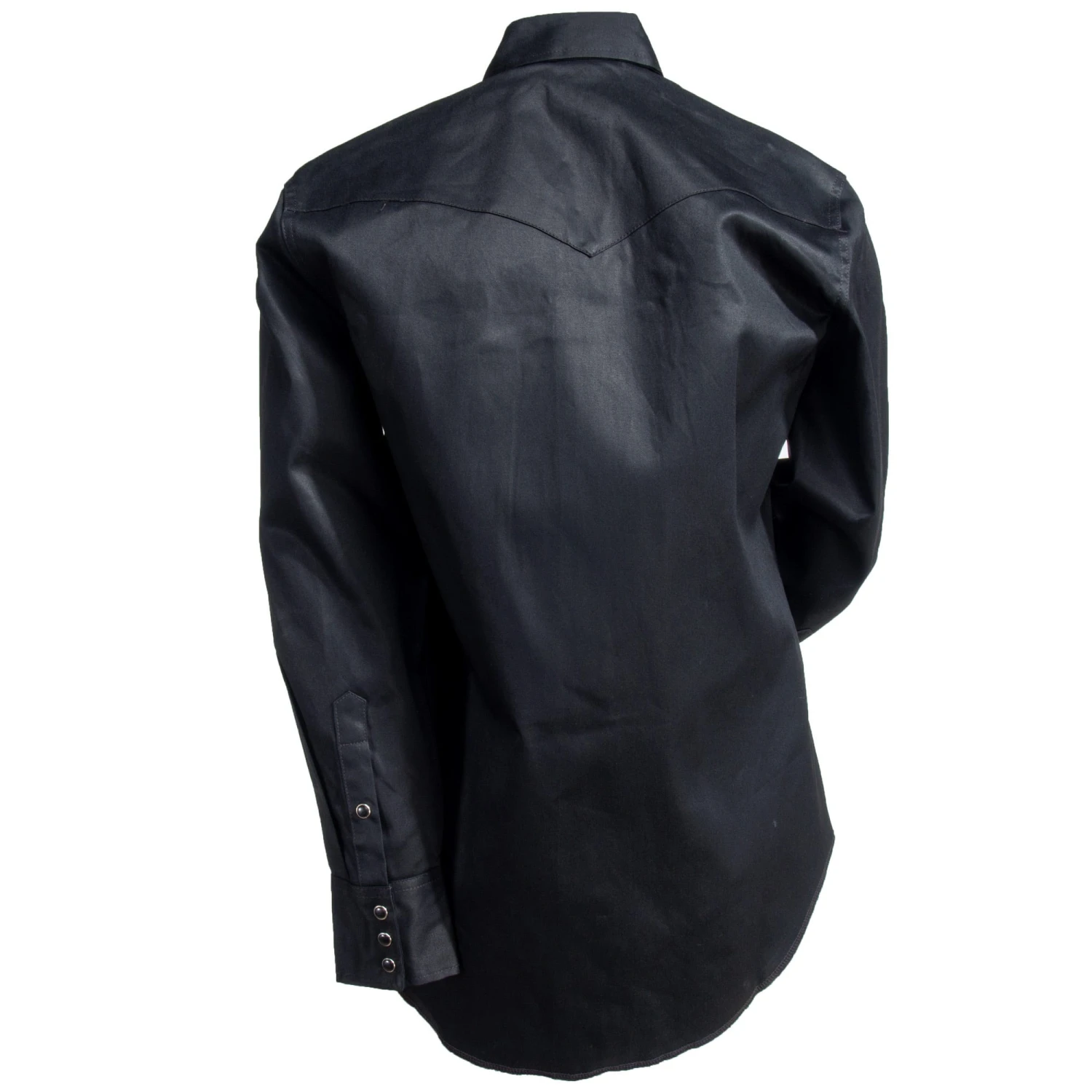 Wrangler Shirts: Men's Black MS70819 Cowboy Cut Long Sleeve Twill Shirt - Image 4