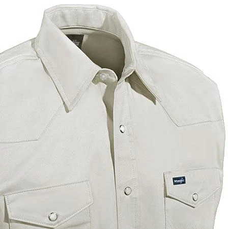 Wrangler Shirts: Men's Stone MS71319 Cowboy Cut Long Sleeve Twill Shirt - Image 3