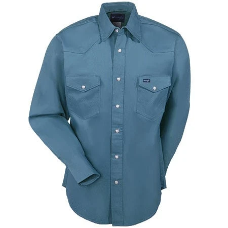 Wrangler Shirts: Men's Dark Teal MS71419 Cowboy Cut Twill Long Sleeve Shirt - Image 2