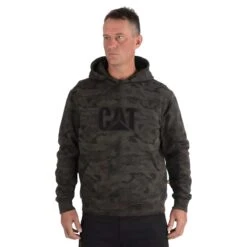 Caterpillar Sweatshirts: Men's W10646 11790 Night Camo Trademark Hooded Sweatshirt