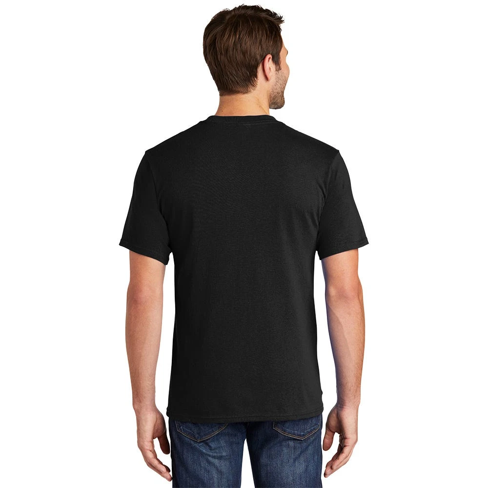 Port & Company Shirt: Men's PC54P JB Jet Black Core Cotton Pocket Tee - Image 2