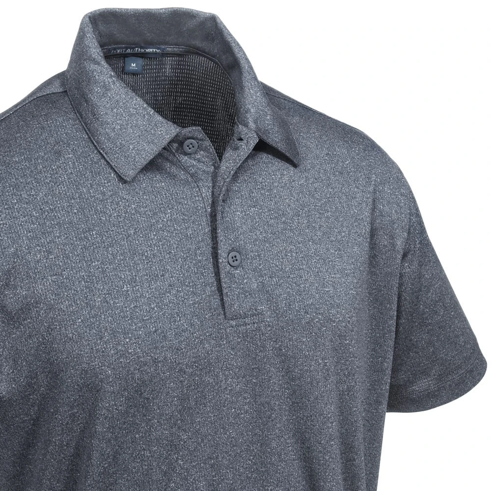 Port Authority Shirts: Men's K576 CHH Charcoal Heather Grey Trace Polo Shirt - Image 2