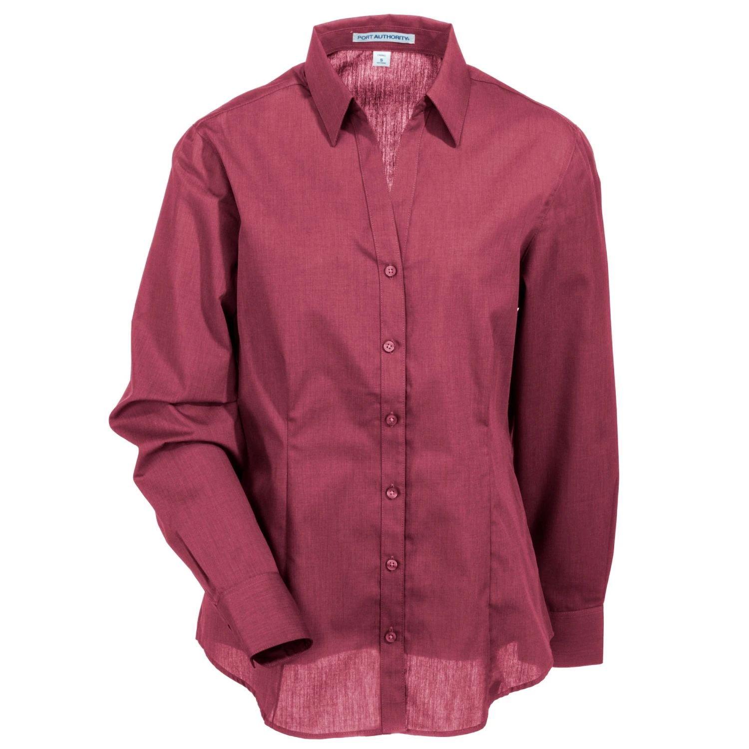 Port Authority Shirts: Women's L640 RDO Red Oxide Button Down Easy Care Crosshatch Shirt - Image 3