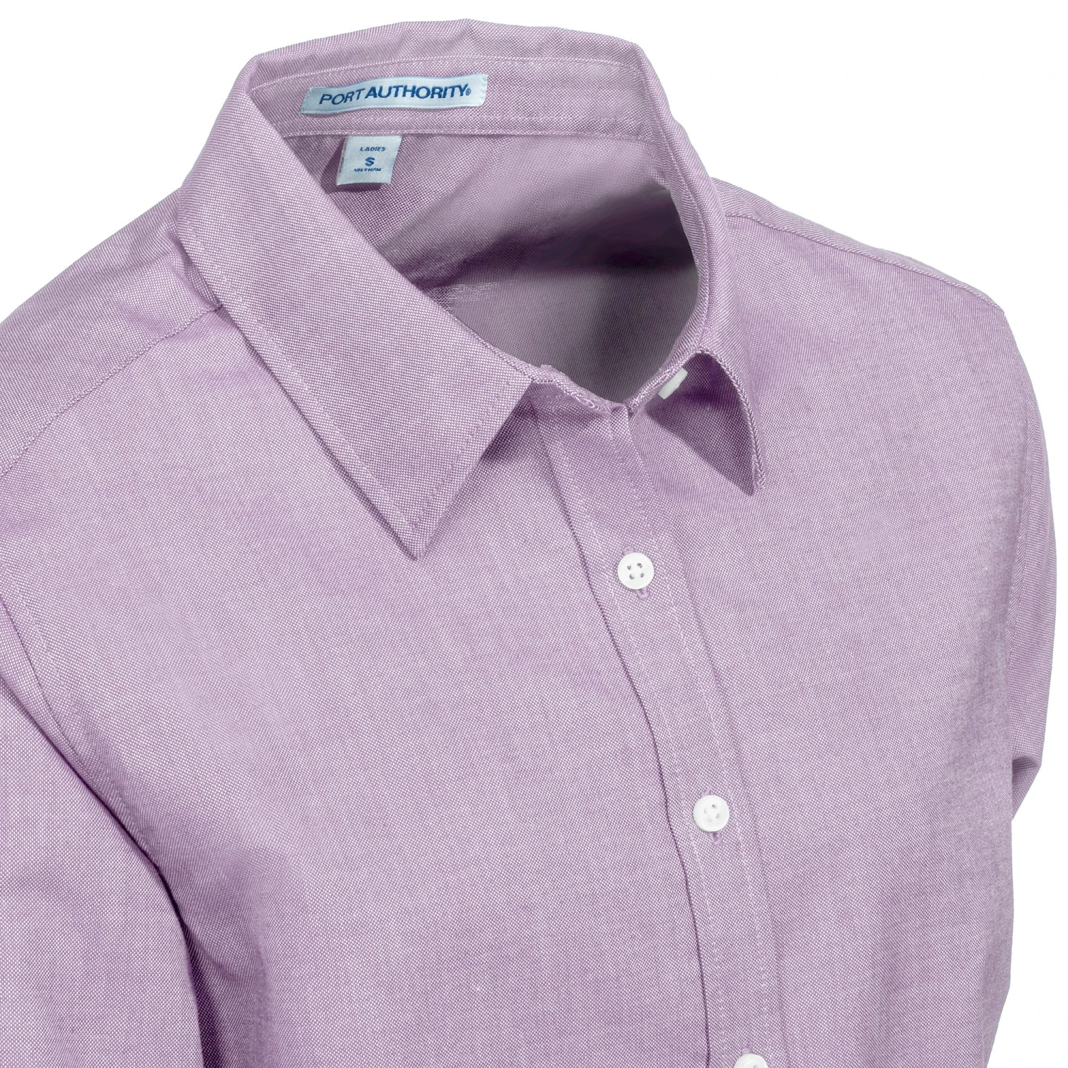Port Authority Shirts: Women's L658 SPL Soft Purple SuperPro Long-Sleeve Oxford Shirt - Image 2