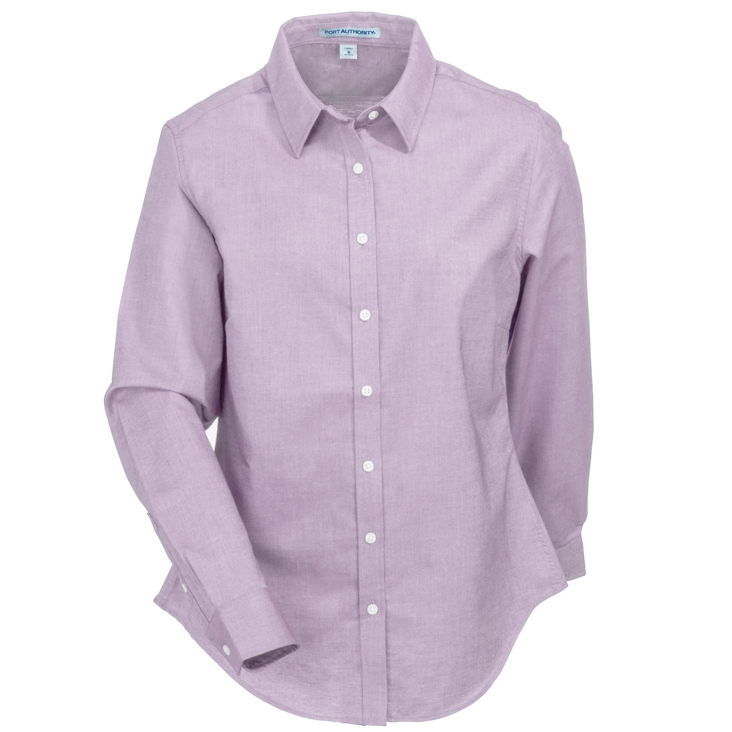 Port Authority Shirts: Women's L658 SPL Soft Purple SuperPro Long-Sleeve Oxford Shirt - Image 3