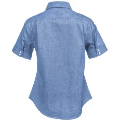 Port Authority Shirts: Women's L659 NVY Navy Blue SuperPro Oxford Short-Sleeve Shirt