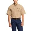 Ariat Rebar Shirts: Men's 10025384 Khaki VentTEK DuraStretch Tough Work Shirt