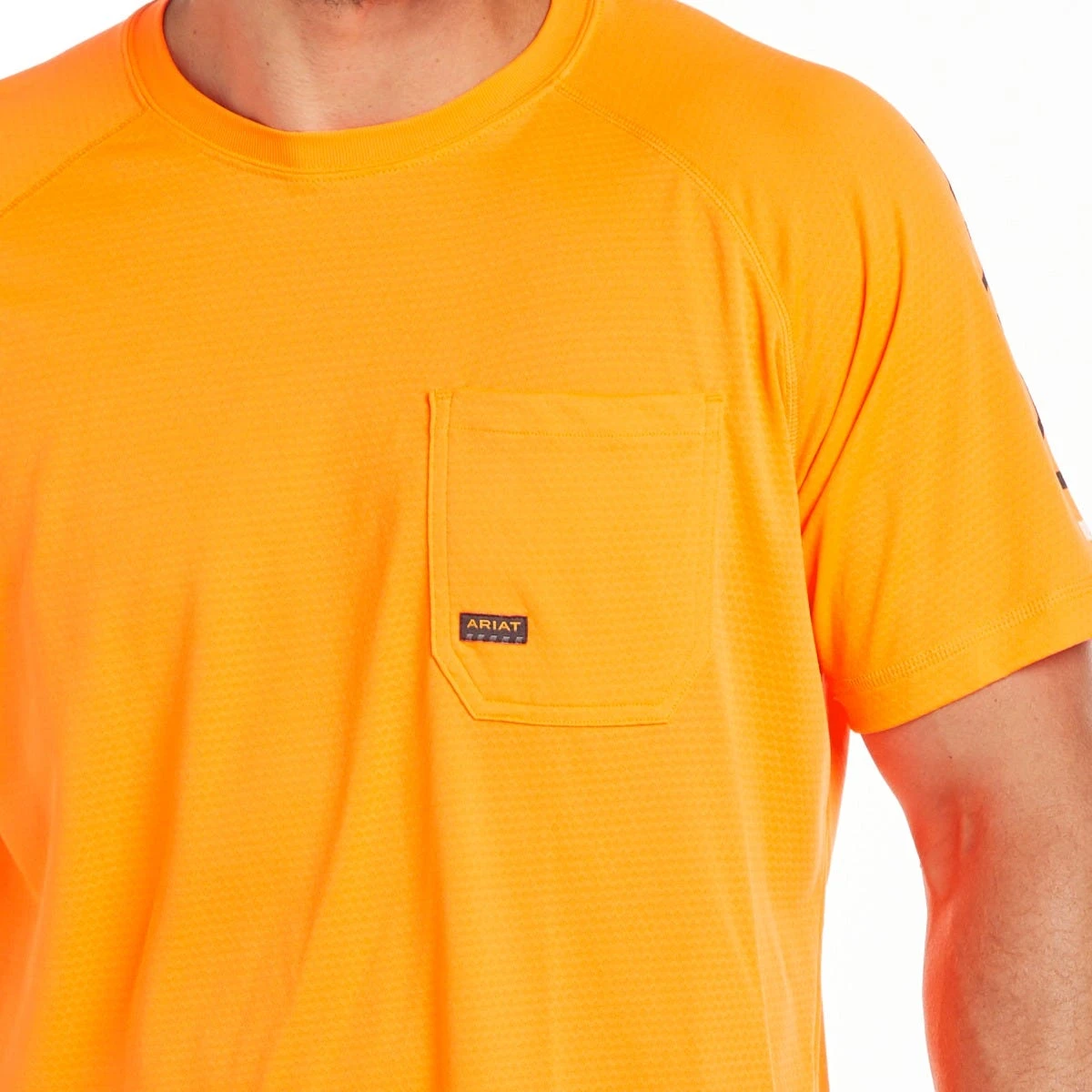 Ariat Rebar Shirts: Men's 10031040 Neon Orange Heat Fighter T-Shirt - Image 4