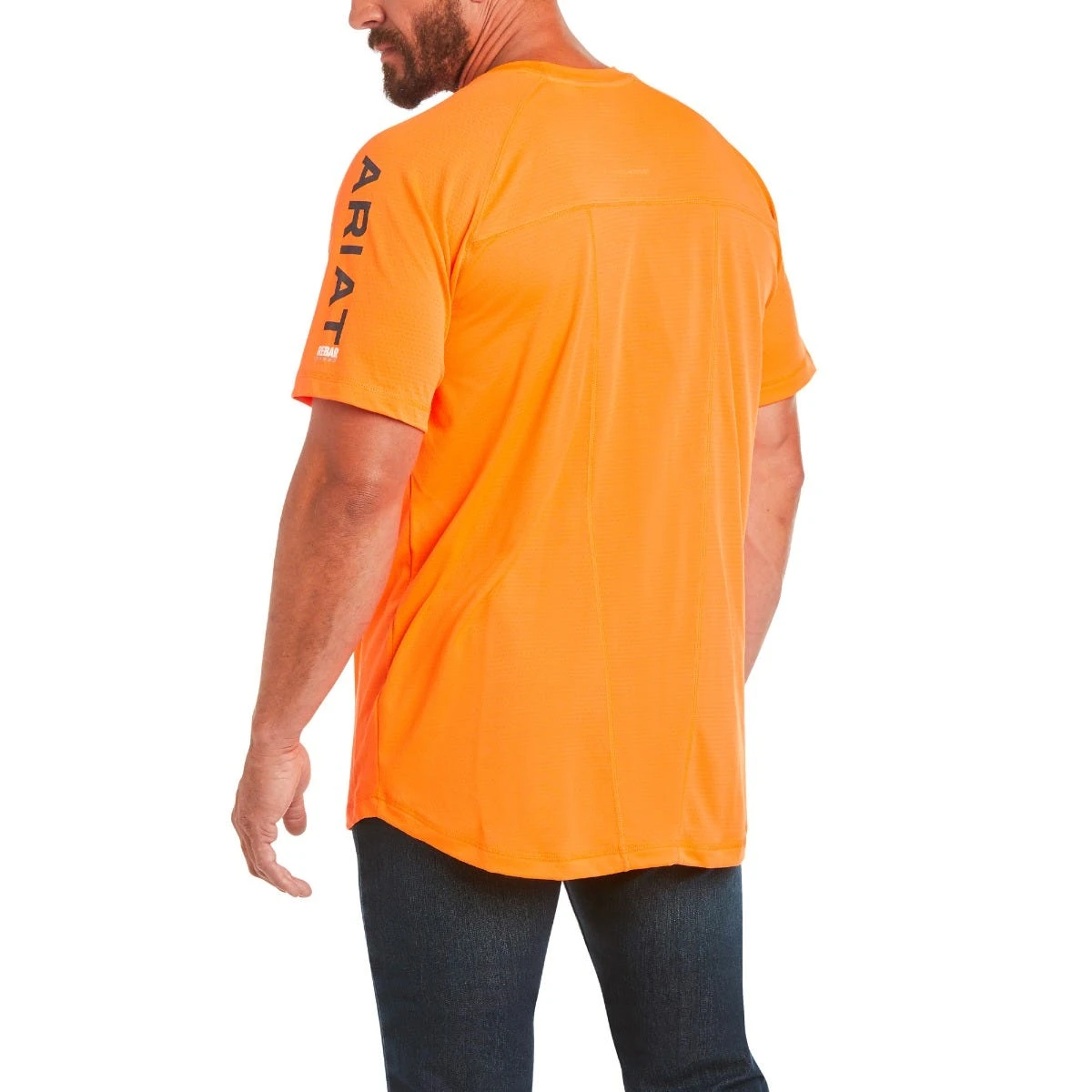 Ariat Rebar Shirts: Men's 10031040 Neon Orange Heat Fighter T-Shirt - Image 2