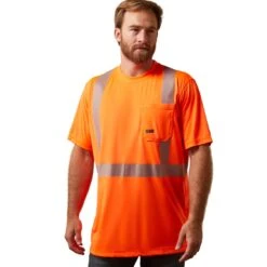 Ariat Rebar Workwear: Men's 10039195 Hi-Vis Orange ANSI T-Shirt