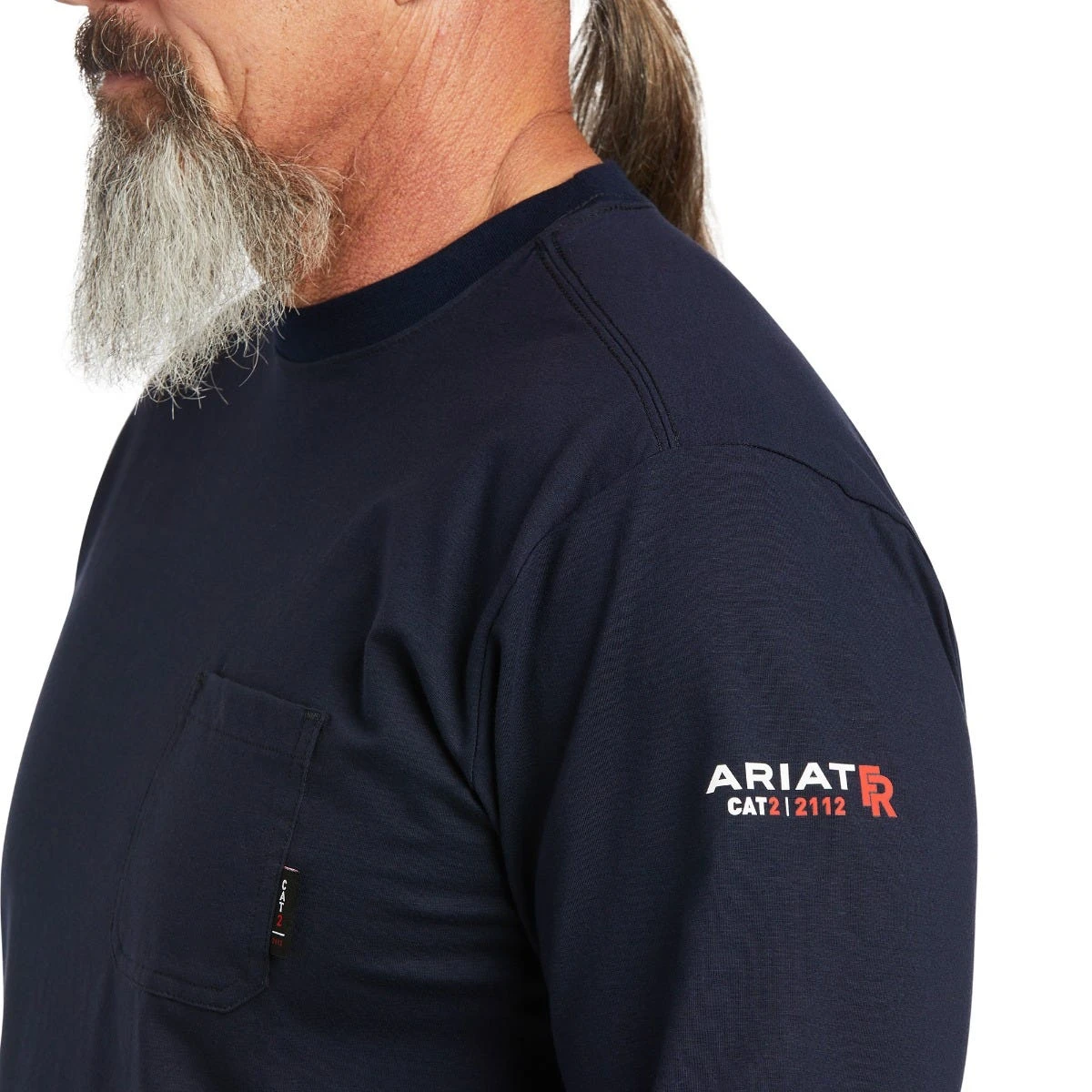 Ariat Shirts: Men's 10039294 Navy USA FR Stretch Logo T-Shirt - Image 4