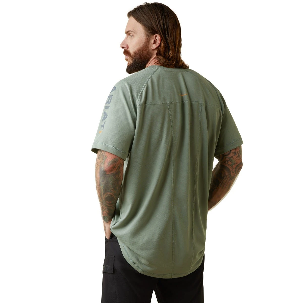 Ariat Rebar Shirts: Men's 10043541 Lily Pad Periscope Rebar Heat Fighter T-Shirt - Image 2