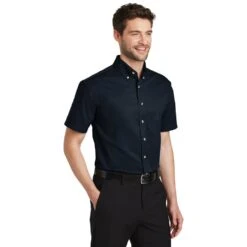 Port Authority Shirts: Men's Classic Navy S500T CNV Short Sleeve Twill Shirt
