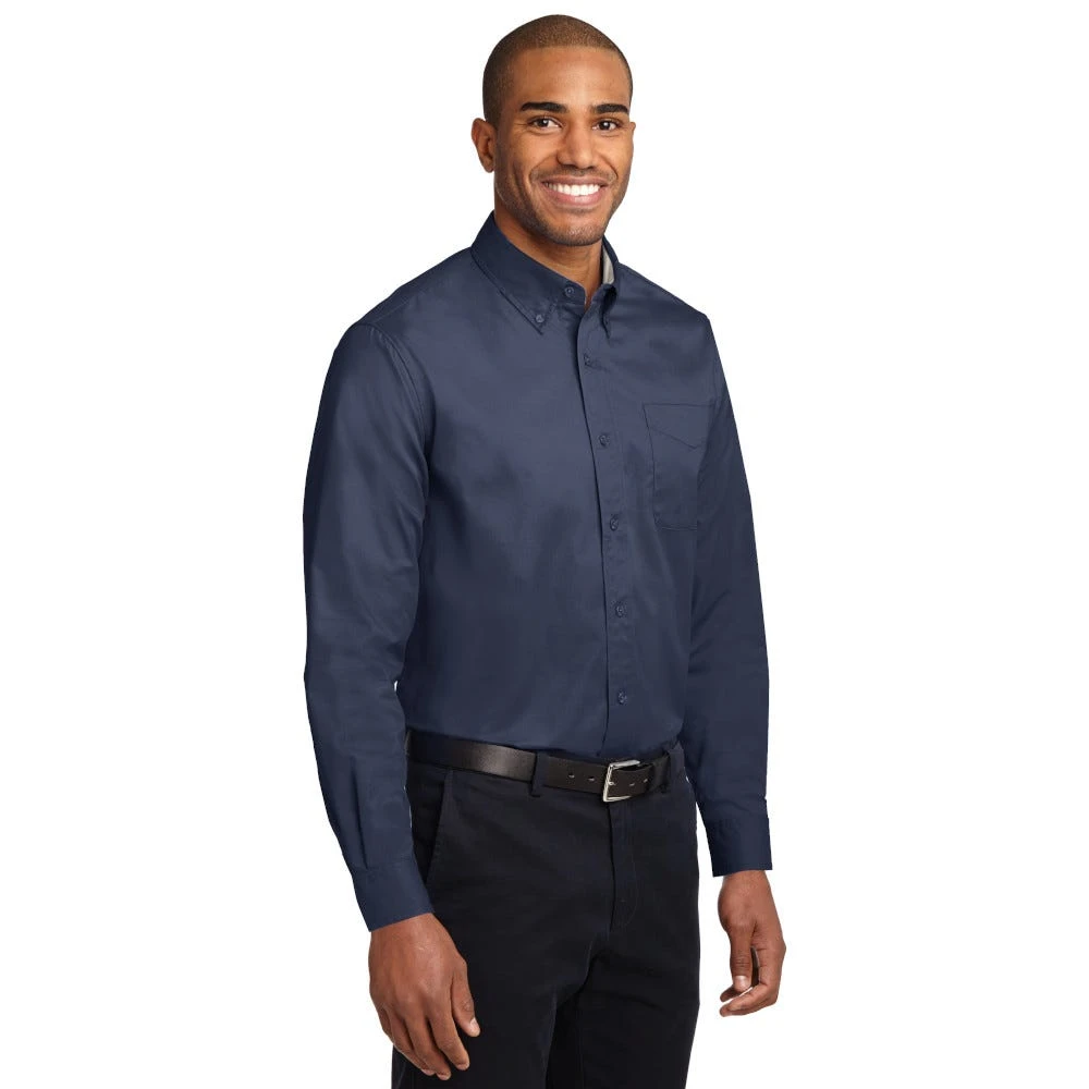 Port Authority Shirts: Men's Navy S608 NVY Easy Care Woven Shirt - Image 3