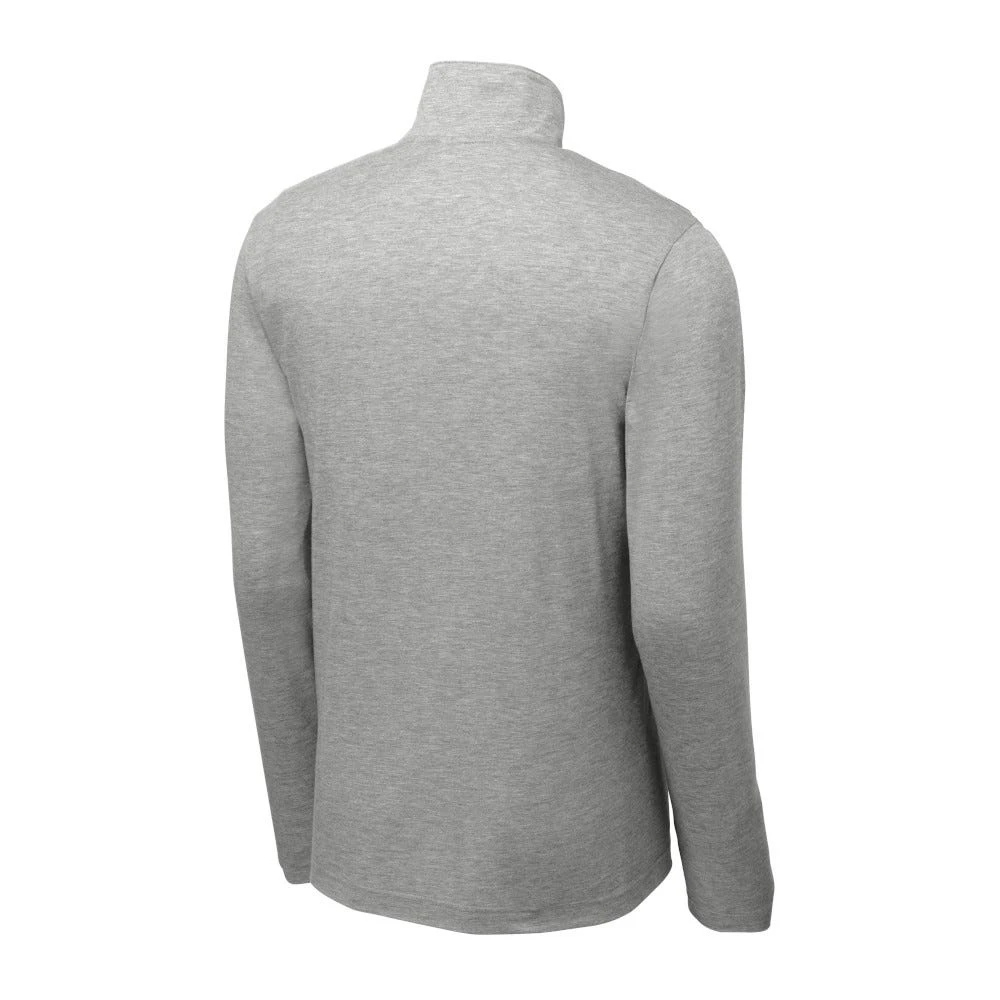 Sport-Tek Pullover: Men's ST407LGH Light Grey Heather Solid PosiCharge Tri-Blend Wicking 1/4-Zip Pullover - Image 6