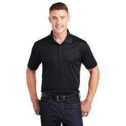 Sport-Tek Shirts: Men's ST650 BLK Black Moisture-Wicking Micropique Polo Shirt