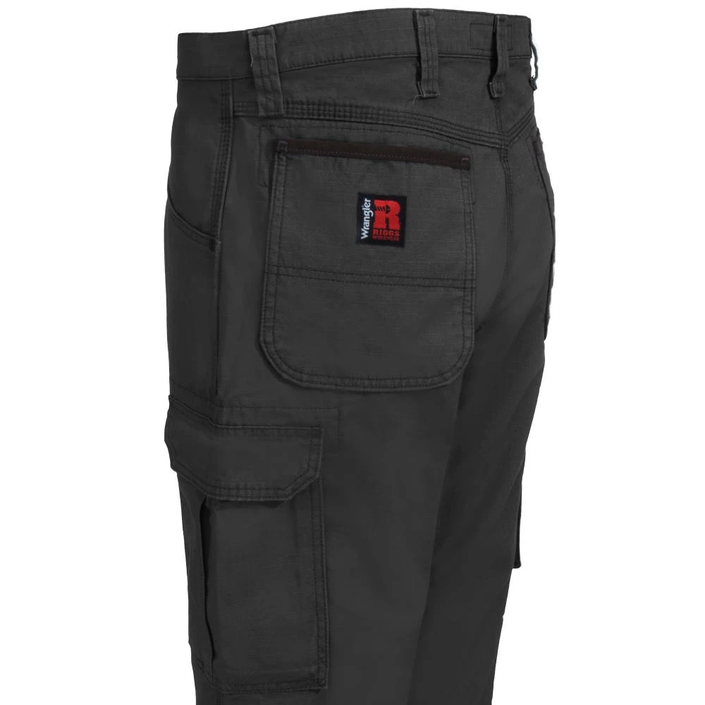Wrangler Riggs Pants: Men's 3W060 BL Black Ripstop Ranger Pants - Image 3