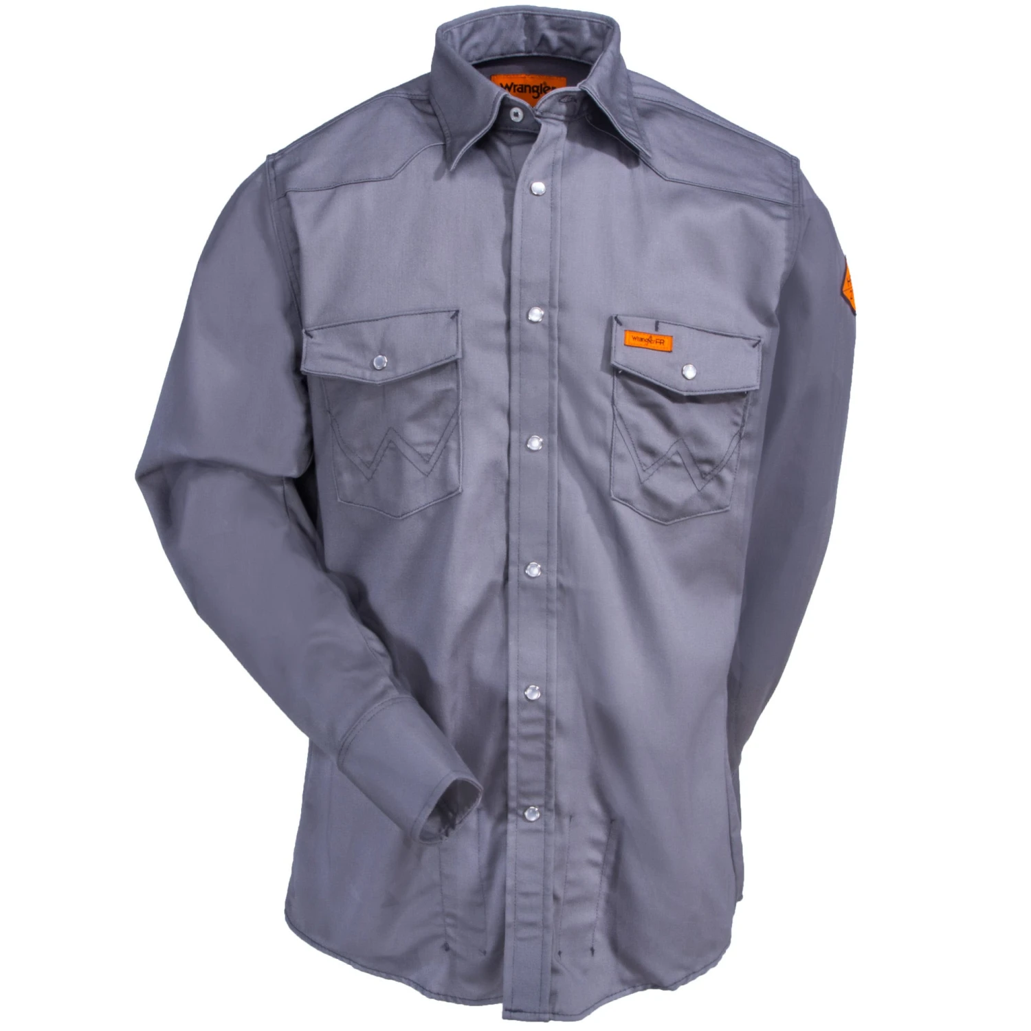 Wrangler Shirts: Men's Charcoal FR127CH Flame Resistant Western Work Shirt