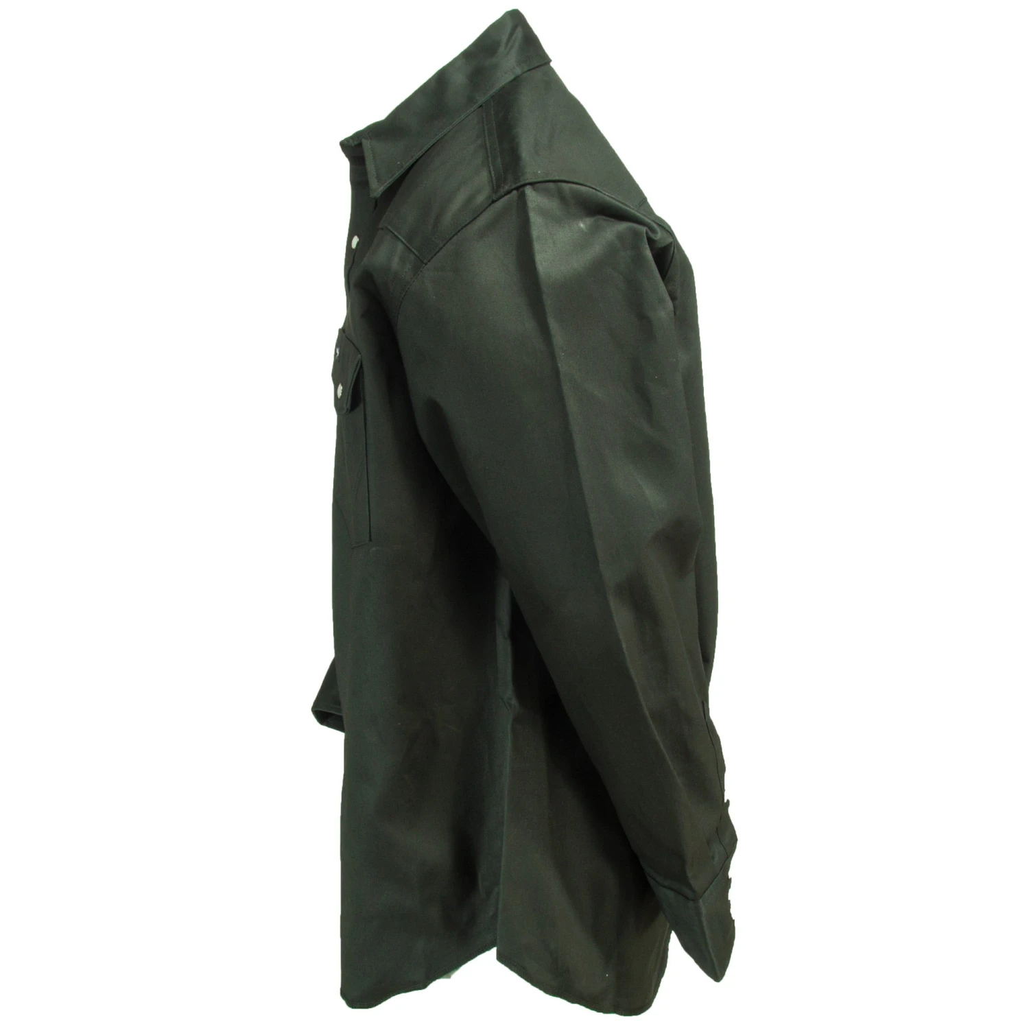 Wrangler Shirts: Men's Dark Green MS70519 Cowboy Cut Long Sleeve Twill Shirt - Image 3