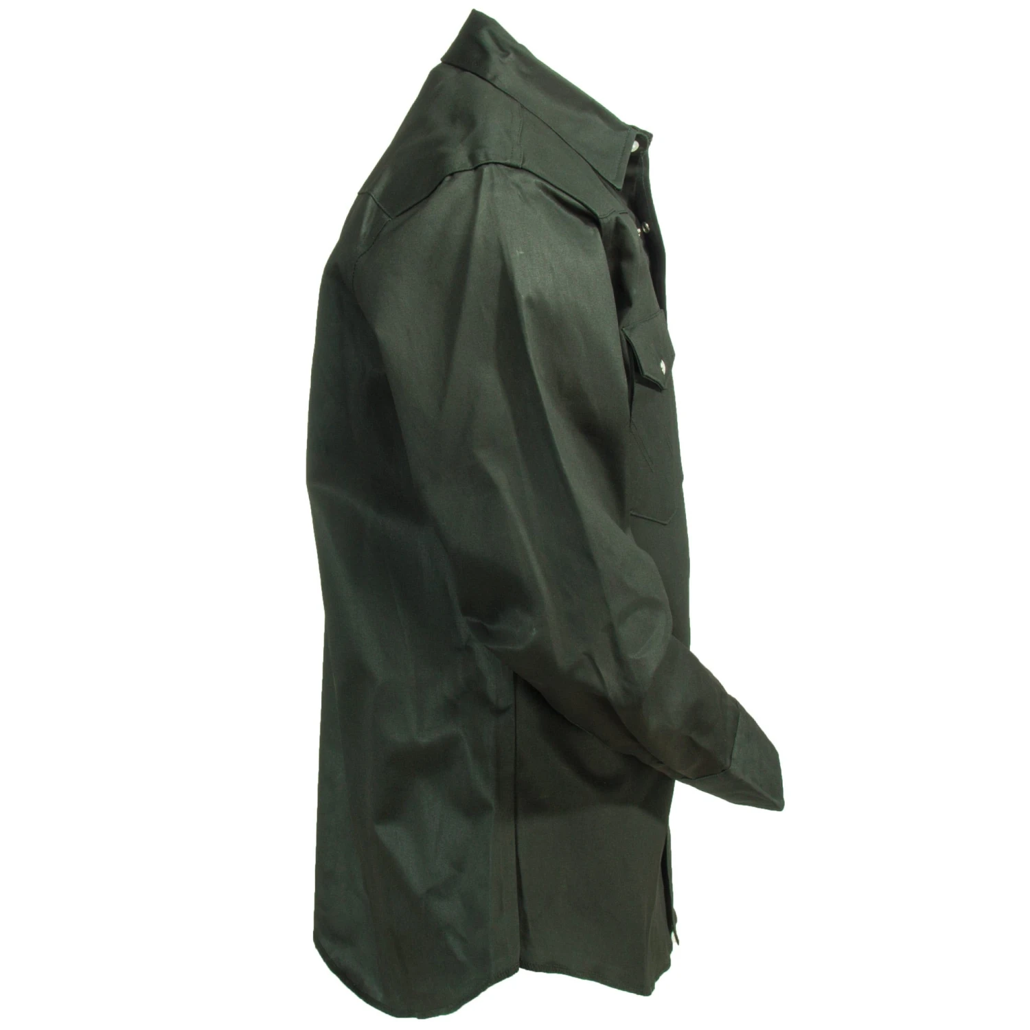 Wrangler Shirts: Men's Dark Green MS70519 Cowboy Cut Long Sleeve Twill Shirt - Image 2